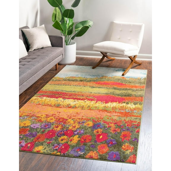 Rugs.com Hyacinth Collection Rug – 9' x 12' Multi Medium Rug Perfect For Living Rooms, Large Dining Rooms, Open Floorplans