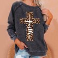 thumbnail image 1 of Puntoco Vestidos Mujer Verano Moda Mujer Cuello Redondo Manga Larga Camiseta Impresión Sudadera Blusa Tops, 1 of 3