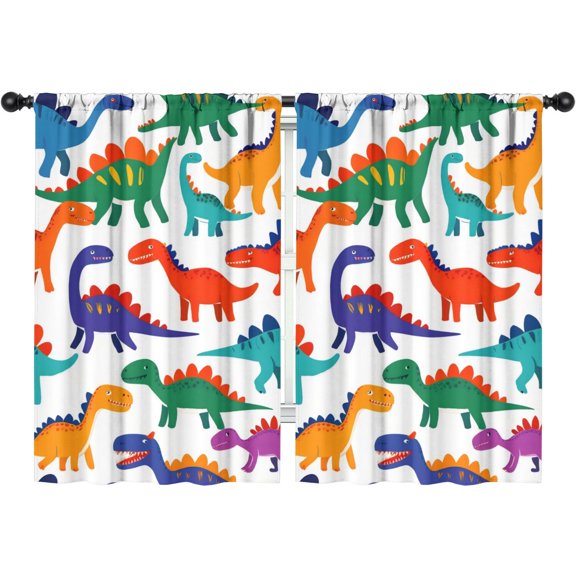 Blackout Kids Curtains,Cute Dinosaur Pattern Childrens Insulated Curtains Set Of 2,Bedroom Essentials,Toddler Room Decor 42x63in(106x160cm)