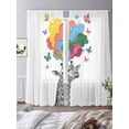 thumbnail image 2 of Funny Giraffes Sheer Curtains 96 Inch Length 2 Panels Set, Modern Abstract Art Colorful Clouds Voile Window Treatment Semi Sheer Long Curtains Drapes for Bedroom/Living Room/Kitchen 52"x96"x2, 2 of 7
