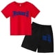 thumbnail image 3 of Ropa para niños con estampado de marca gótica, conjunto de camiseta y pantalones cortos de verano para adolescentes, 2 piezas, manga corta, moda informal para niños y niñas, 3 of 5