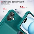 thumbnail image 2 of ChicShell For iPhone 16 Case with Cards Holder, Anti-scratch Shockproof Protection Cover For iPhone 16 Wallet Phone Case, Green, 2 of 7