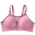 thumbnail image 3 of No Underwire Classic Bra for Women, Full Coverage Scoop Neck Underwear with Adjustable Straps, Light Support for Daily Wear | VerBelle,Watermelon Red XL, 3 of 9