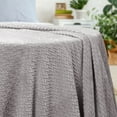 thumbnail image 5 of PiccoCasa Flannel Fleece Throw Blanket for Bed or Couch, Grey 70" x 78", 5 of 8