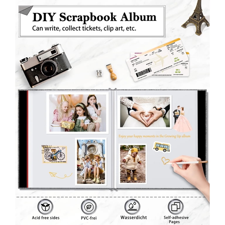 Bevtee Large Photo Album Scrapbook, 60 Pages Self-Adhesive photo 4