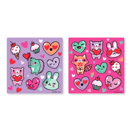 American Greetings Valentine's Day Sticker Treat Packs, Adorable Animals (24 Sheets, 246 Stickers)