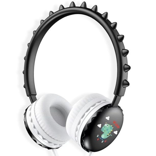 sweethay Auriculares con cable Jack de 3,5mm, Control de volumen, auriculares para niños con micrófono, auriculares, accesorios de computadora, niñas y Electrónica Negro