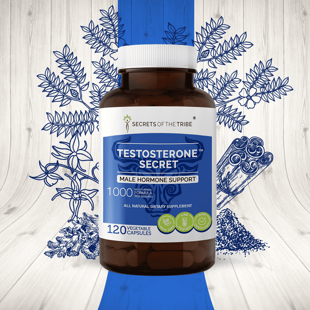 Testosterone Secret 120 Capsules, 500 mg, Pine Pollen, Astragalus, Tribulus, Barrenwort Horny