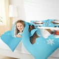 thumbnail image 4 of Feelyou Kawaii Santa Claus King Size Comforter Sets, Winter Blue Christmas Bedding Comforter Set, White Snowflake Reversible Bedding Set, Ultra Soft Home Decor,3 Pieces, 4 of 8