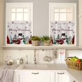 thumbnail image 4 of Merry Christmas Kitchen Curtains and Valances Set, Christmas Snowman Snowflake Tree Red Plaids Linen Rod Pocket Window Valance Window Curtain Panels for Living Room Bedroom, 27.5x36in, 3 Pieces, 4 of 7