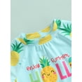 thumbnail image 5 of Kids Boys Swim Trunks Set Letter Pineapple Print Short Sleeve T-shirt and Shorts Two Piece Swimwear, 5 of 9
