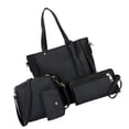 thumbnail image 1 of Qarigey Conjunto de 4 Uds. De bolsos para mujer, cartera femenina de Color sólido de piel sintética, bandolera de hombro, bolso de mano, Bolsas de mensajero y de hombro, 1 of 6