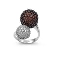 thumbnail image 1 of Designer Pave Ball Champagne Cubic Zirconia Ring Sterling Silver 925, 1 of 2