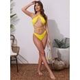 thumbnail image 5 of DARING DIVA Women's Criss Cross Ribbed Knit Bikini Sets X-Large Yellow, 5 of 6