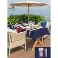 thumbnail image 4 of Outdoor Tablecloth with Umbrella Hole and Zipper, Navy Blue Hockey American Flag Rectangle Table Cloth 52x70 Inch Waterproof Tablecloth, Vintage Abstract US Flag Picnic Table Cover for Patio Camping, 4 of 7
