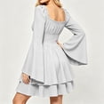 thumbnail image 4 of Gothic Medieval dress for women Plus Size Halloween Dresses Square Neck long sleeve Witch Cosplay Dress, 4 of 9