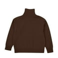 thumbnail image 6 of MESSUEN Baggy Sweater Basic Solid Undershirts Polo Sweatshirt Going Out Tops for Women Half Zip Vintage Sweater Workout Sweaters for Women Brown L, 6 of 9