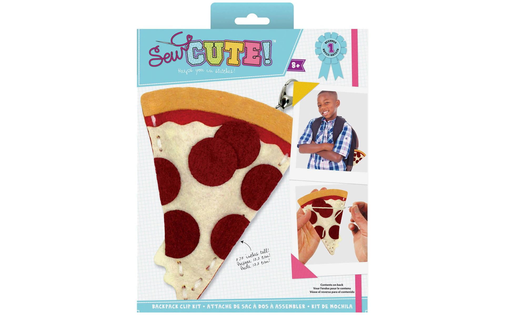 No Sew Fleece Pizza Pillow Crafts Kit ‘Knot Your Own Pizza’ 16” Pillow Slice 