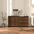 thumbnail image 1 of vidaXL 2 Piece Sideboard Brown Oak Engineered Wood, 1 of 5