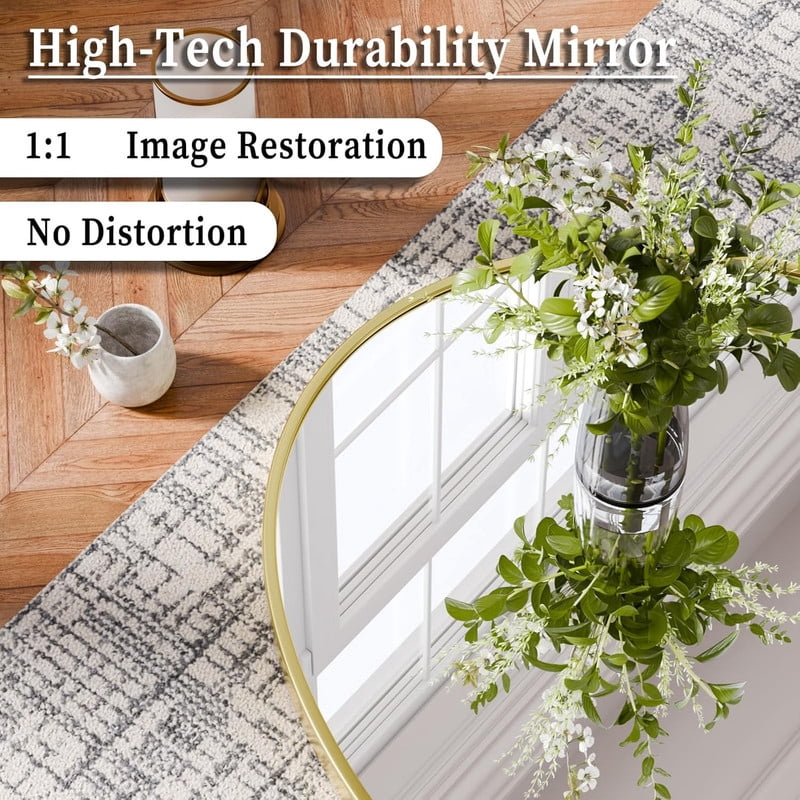 Lumora 26"x 38" Oval Bathroom Mirror Wall Mounted Mirror with Metal Frame,Gold