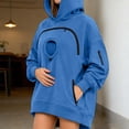 thumbnail image 5 of Awwp Hoodie with Cat Pouch Holder Sweatshirt Large Pocket Pullover Shirt Kangaroo Pocket Dog Sweatshirt Unisex Oversized Fit Pet Rest Holder,Zip Front Pet Pouch Sweatshirt Blue M, 5 of 8