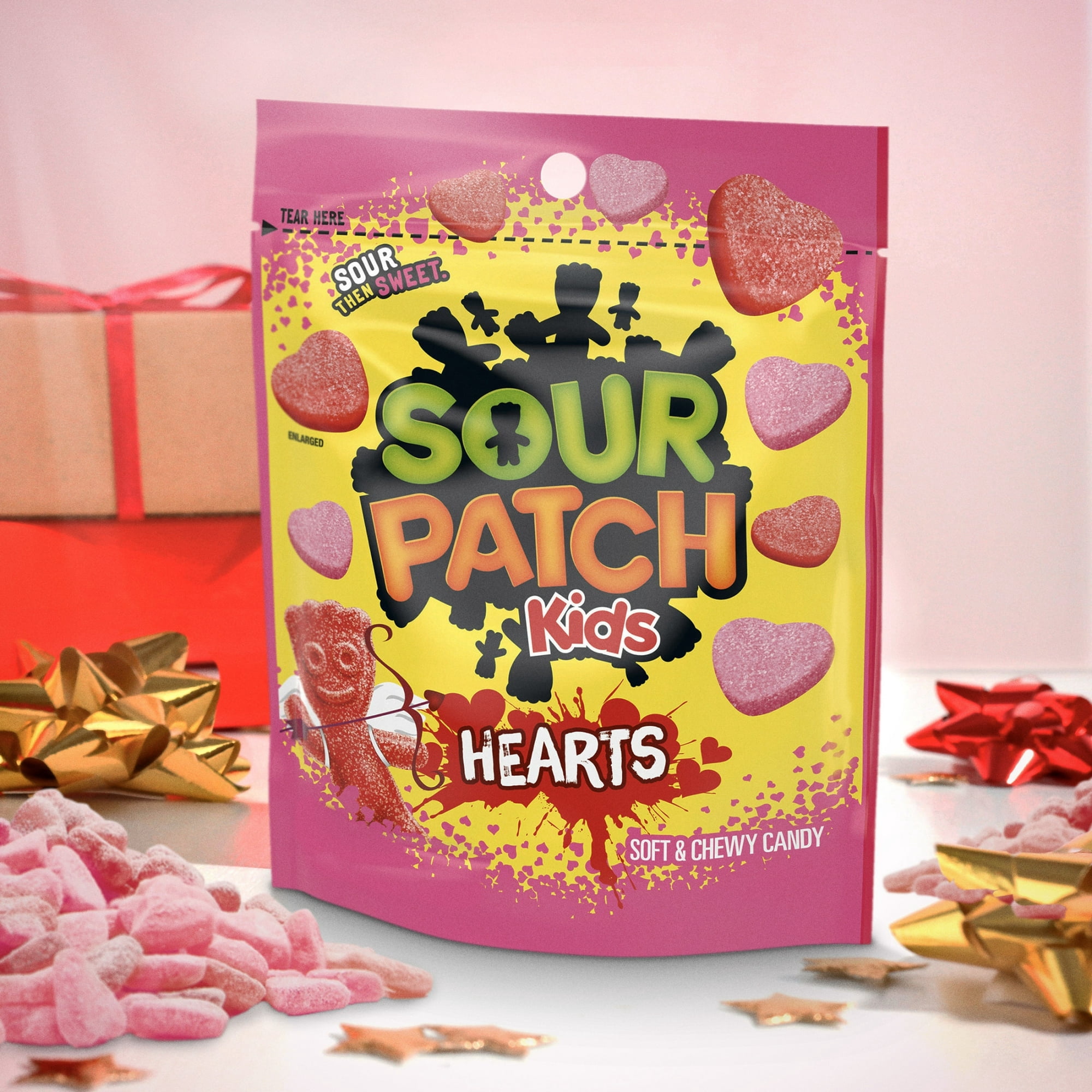 Sour Patch Kids Hearts Soft & Chewy Valentine's Day Candy, 10 oz, Pack of 2