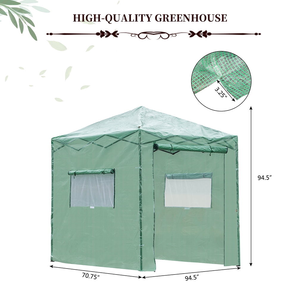 Private Jungle Outdoor Greenhouse with Observation Windows, 8*6ft Plastic Sprayed Iron Pipe PE Mesh Foldable Shed Green Private Jungle Outdoor Greenhouse with Observation Windows, 8*6ft Plastic Sprayed Iron Pipe PE Mesh Foldable Shed Green