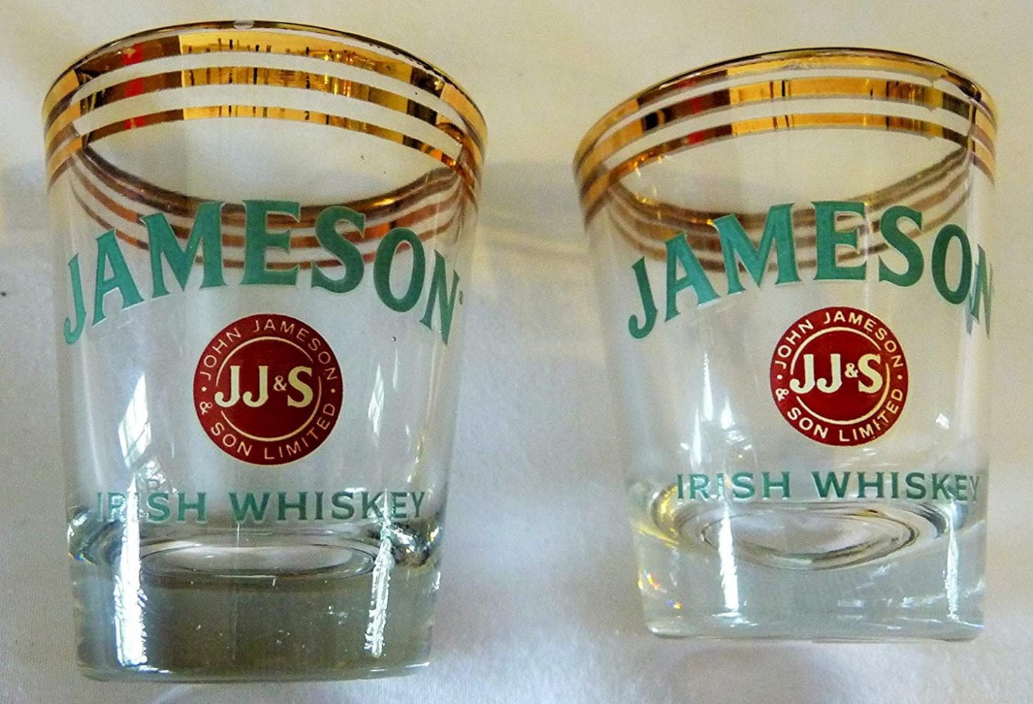 Jameson Gold-rimmed glass shot glasses Set of 2 