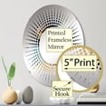 thumbnail image 3 of Designart "Marbled Dream of Gold and Teal Galactic Wonder" Marble Starburst Round Wall Mirror - Oval Printed Decorative Mirror - Multiple Color Options, 3 of 5