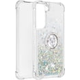 thumbnail image 3 of for Samsung Galaxy S22 Plus Glitter Case with Ring Holder, Bling Sparkle Floating Liquid Soft TPU Cushion Fashion Girly Women Girls Clear Case Cover for Samsung Galaxy S22 Plus  Silver, 3 of 14