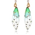 thumbnail image 1 of Pendientes de ala de mariposa con incrustaciones de resina y circonita, pendientes colgantes de mariposa, joyería de mariposa de cristal hipoalergénica para mujer, 1 of 5