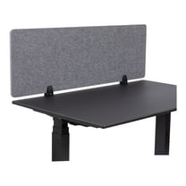 Stand Up Desk Store ReFocus Raw Clamp-On Acoustic Desk Divider Mounted Privacy Panel to Reduce Noise and Visual Distractions (Castle Gray, 47.25"  x 16" )