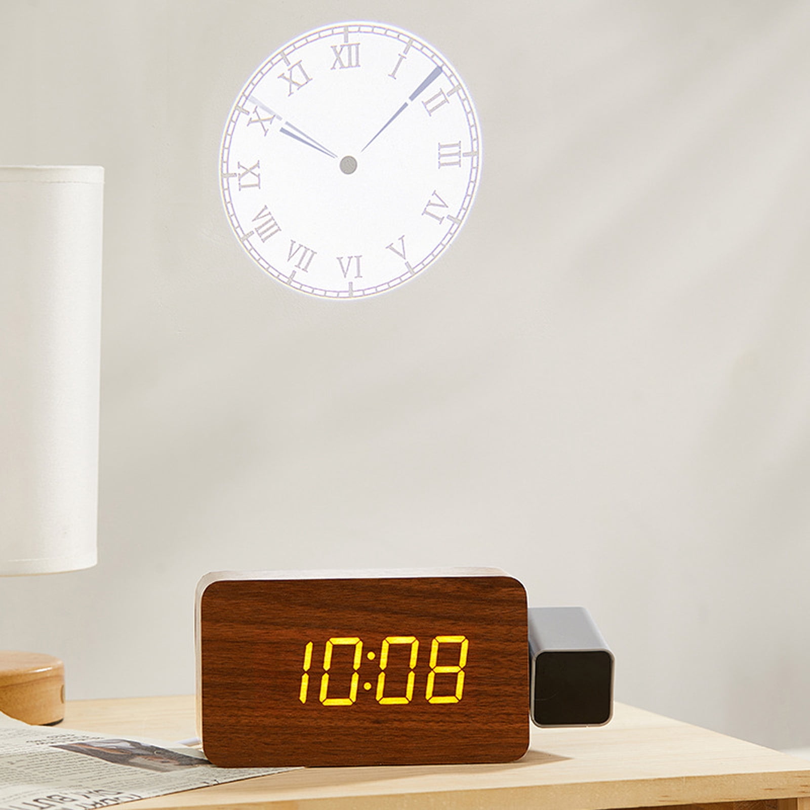 Digital Projections Alarm Clocks for Bedrooms 180° Rotatable Projector Loud Duals Alarms for Kids Elderly,Heavy Sleepers