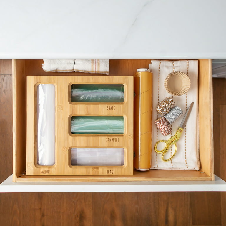Ziplock Bag Storage Organizer for Kitchen Drawer Sandwich Bag Organizer Box