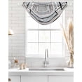 thumbnail image 4 of Waterfall Valances for Windows, Black White Grey Geometric Kitchen Sheer Valance Curtains, Modern Abstract Art Rod Pocket Elegant Swag Valances for Living Room Bedroom, 47.2"x38.5", 1 Panel, 4 of 8