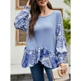thumbnail image 6 of Color Block Interlock Sweater Blue X-Large, 6 of 6