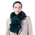 thumbnail image 4 of Bufanda de piel de zorro para mujer, estilo coreano, bonita bola de piel de mapache de invierno, bufanda de piel cálida y gruesa de doble cara, 4 of 5