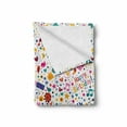 thumbnail image 2 of Birthday Soft Flannel Fleece Blanket, Dotted Spirals Stars Hearts Musical Notes Surprise Present Boxes Pattern Smiling, Cozy Plush for Indoor and Outdoor Use, 60" x 80", Multicolor, by Ambesonne, 2 of 6