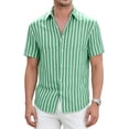 thumbnail image 3 of Guluxicc Men's Striped Beach Shirts Button Down Collared Short Sleeve Tops for Summer Vacation Casual Outfits, 3 of 4