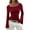 1-Red, variant on Womens Boat Neck T Shirts Solid Color Long Bell Sleeve Fitted Basic Tee Going Out 2025 Fall Trendy Ruched Tight Fitted Y2K Tops