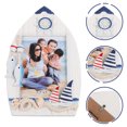 thumbnail image 5 of KAKOWELY 1pc Wooden Photo Frame Mediterranean Style Picture Frame Simple Photo Holder,8.07"X5.04"X0.39", 5 of 5