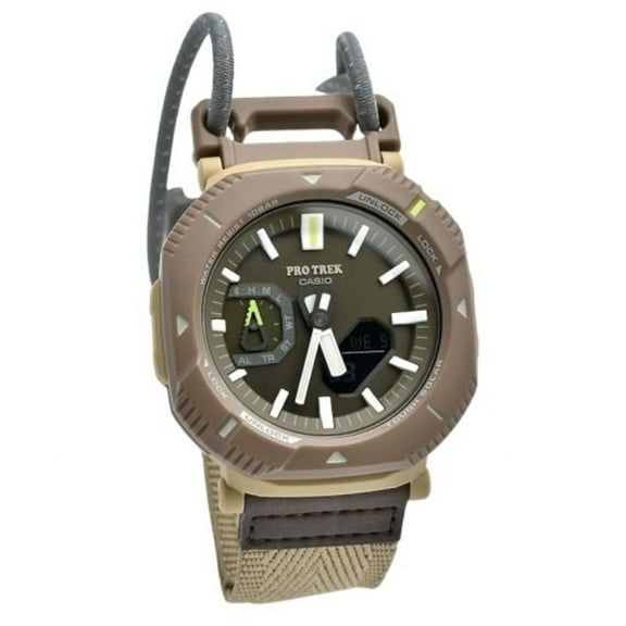 Casio Pro Trek Analog Digital Smartphone Link Cloth Strap Green Dial Tough Solar PRJ-B001B-5 100M Unisex Watch