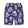 thumbnail image 4 of Lsque Mens Swim Trunks cool flower Skull Pattern - Bathing Suit Compression Liner - Beach Swim Shorts Swimwear - (S-3XL) - Stretch Quick Dry -Small, 4 of 9