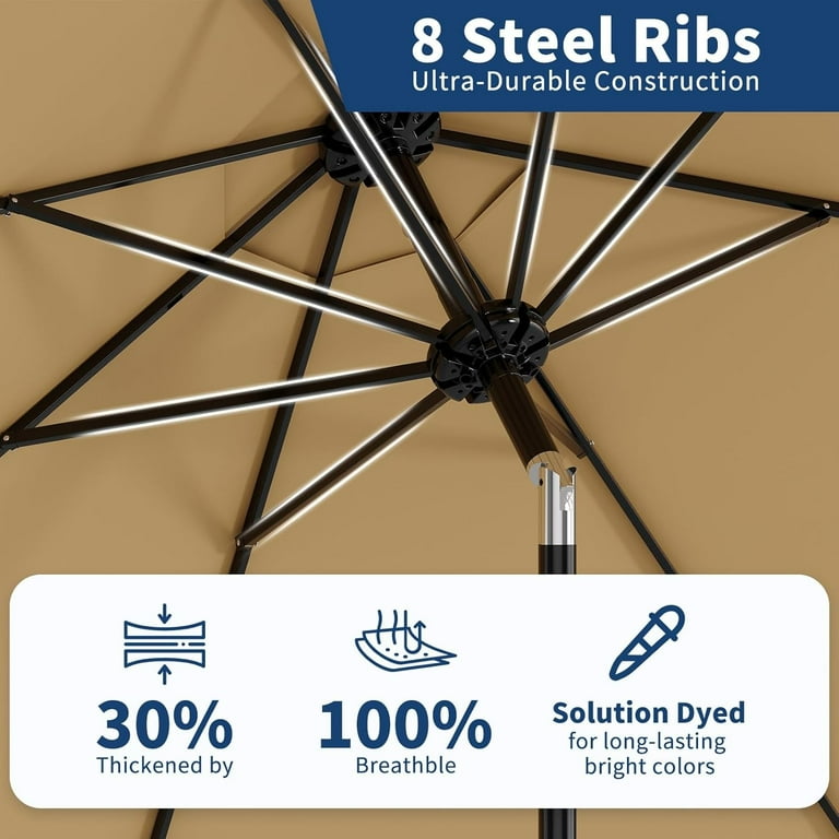 100 uv protected patio umbrella PURPLE LEAF 8x8ft Eco-Friendly Tilting Umbrella, Pebble Grey x 10 ft AckMizz 9FT Outdoor Patio Umbrella