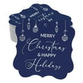 thumbnail image 1 of Inkdotpot Pack Of 50 Real Silver Foil Bracket Shape Paper Tags Merry Christmas & Happy Text Favor Hang Tags, 1 of 7