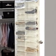 thumbnail image 3 of 26 Section Over the Door Shoe Shelves Large Hanging Shoe Organizer with Hooks and Clear Window Foldable Shoe Storage Rack Space Saving Shoe Display Shelves Stand for Shoes Hat Toys Home, 3 of 10