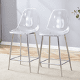 thumbnail image 1 of Noble House Modern Minimalist Bar Stool Set of 2,Integrated Backrest,Silver, 1 of 10