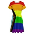 thumbnail image 4 of The Progress Pride Flag All The Colours of The Rainbow Dress Fashion Beach Short Sleeve Dresses Female Party Printed Sundress, 4 of 7