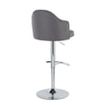 thumbnail image 6 of LumiSource Chrome Metal, Grey Fabric Ahoy Adjustable Barstool - Set of 2, 6 of 6