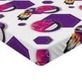 thumbnail image 2 of Ambesonne Retro Emoji Fitted Sheet, Face Hexagon Vapor Wave, Twin XL Size, Quartz White Magenta, 2 of 3